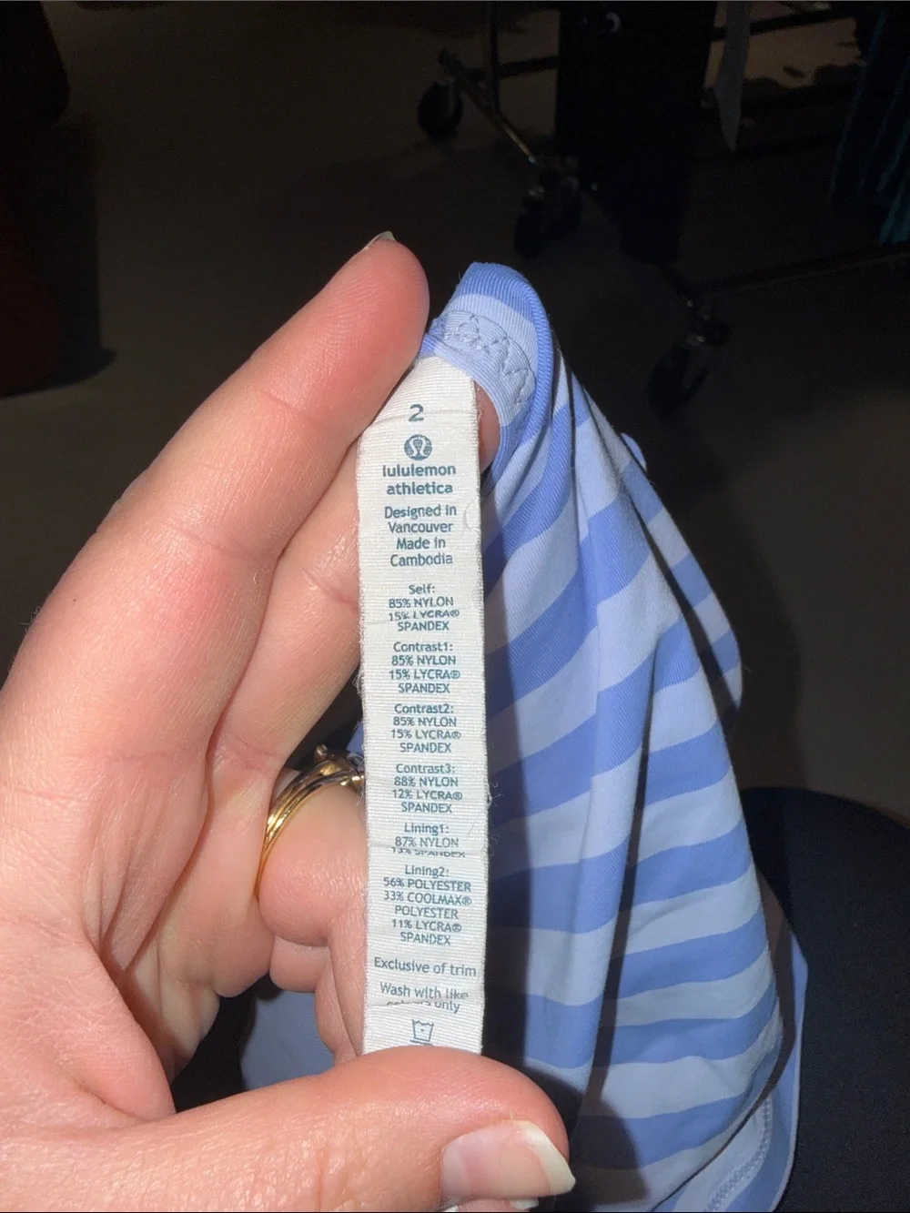 lululemon athletica Light Blue and White Striped Tank Top
